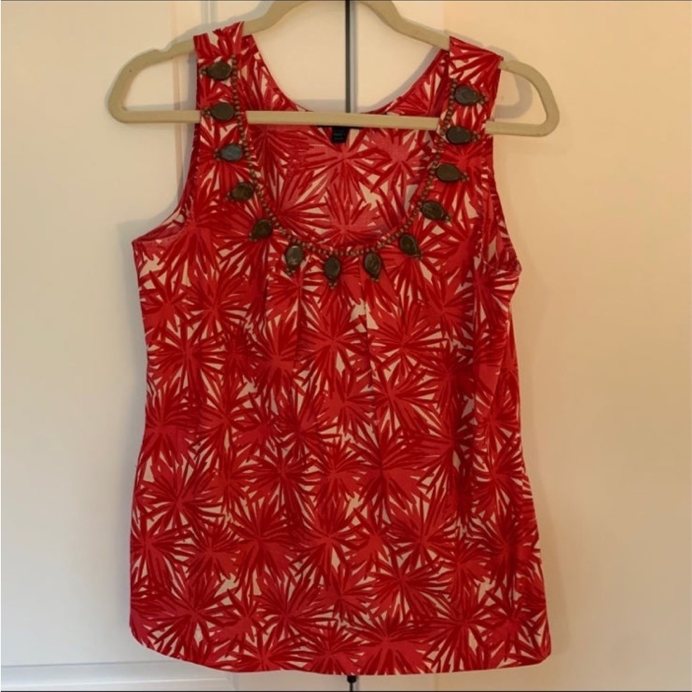 Boden beaded neckline cotton tank top